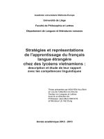 Stratégies et représentations de lapprentissage du francais langue étrangère chez des lycéens Vietnamiens : description et étude de leur rapport avec les compétences linguistiques