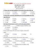 de kiem tra 1 tiet mon tieng anh lop 12 co dap an 