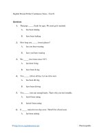 English present perfect continuous tense   test 01 