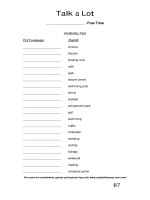 talk a lot 1 vocabulary test free time 