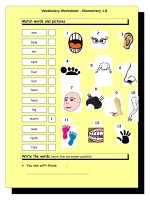 3393 vocabulary matching worksheet  body parts 2 