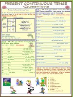 5507 present continuous tense  questions  4 pages  11 tasks  with key fully editable 