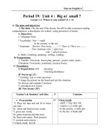 Giáo án Tiếng Anh 6 unit 4: Big and small