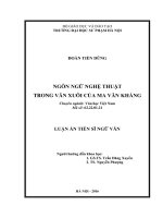 Ngôn ngữ nghệ thuật trong văn xuôi của Ma Văn Khang