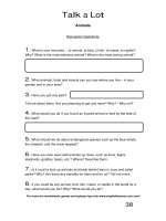 talk a lot 2 discussion questions animals 