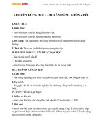 Giáo án Vật lý 8 bài 3: Chuyển động đều- Chuyển động không đều