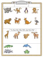 1642 wild animals  reading  writing worksheet 