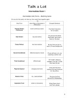 talkalot intermediate book 1 verb forms matching game 
