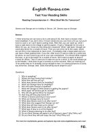 reading comprehension 4 what shall we do tomorrow 