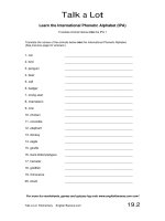 talk a lot translate animal names into the ipa 1 