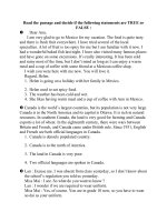 Read the passage and decide if the following statements are TRUE or FALSE