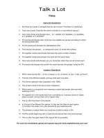 films discussion words question sheet 