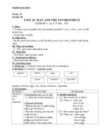 Giáo án Tiếng Anh 6 unit 16: Man and the enviroment