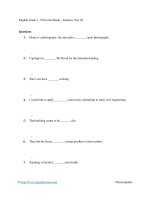 English grade 7   fill in the blanks   sentence test 03 