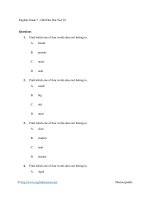English grade 7   odd one out test 01 