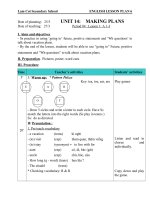 Giáo án Tiếng Anh 6 unit 14: Making plans