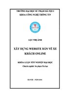 Khoá luận tốt nghiệp xây dựng website bán vé xe khách online 