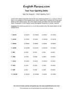 spot the anagram dolch spelling test 7 