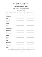 read cover write check correct 5 family words es16 