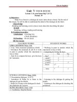 Giáo án Tiếng Anh 6 unit 7: Your house
