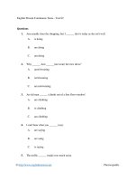 English present continuous tense   test 02 