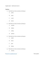 English grade 7   odd one out test 03 