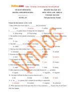 de thi hoc ky 2 mon tieng anh lop 11 truong thpt binh duong binh dinh nam hoc 2013 2014 