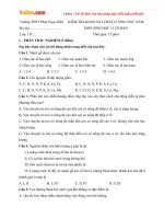 Đề thi khảo sát chất lượng đầu năm môn Sinh học lớp 11 trường THPT Phan Ngọc Hiển, Cà Mau năm học 2015 - 2016