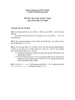 Đề thi chọn đội tuyển toán thi quốc gia