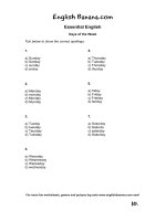 spell days of the week bgb10 