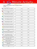 28608 a 5 minute activity back from the summer holidays 