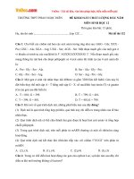 Đề thi khảo sát chất lượng đầu năm môn Sinh học lớp 12 trường THPT Phan Ngọc Hiển, Cà Mau năm học 2015 - 2016