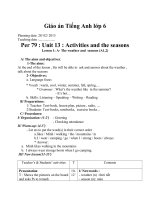 Giáo án Tiếng Anh 6 unit 13: Activities and the seasons