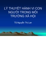 BÀI GIẢNG lý THUYẾT HÀNH VI CON NGƯỜI TRONG môi TRƯỜNG xã hội   NGUYỄN THỊ LAN 
