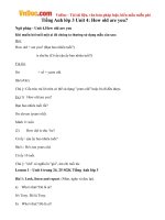 Tiếng Anh lớp 3 Unit 4: How old are you?