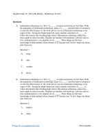 English grade 10   fill in the blanks   multichoice test 02 