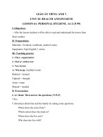 Giáo án Tiếng Anh 7 unit 10: Health and hygiene