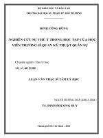 Luận văn thạc sĩ tâm lý học nghiên cứu sự chú ý trong học tập của học viên trường sĩ quan kỹ thuật quân sự