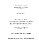 Biện pháp quản lý hoạt động hành chính văn phòng tại học viện quản lý giáo dục