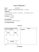 Giáo án Tiếng Anh 7 unit 12: Let’s eat