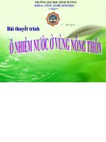 Đề tài ô nhiễm nước ở vùng nông thôn