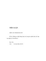 tiểu luận cao học tác phẩm bao chi những sự thật không được nói trong tác phẩm báo chí  bạn suy nghĩ gì về vấn đề này