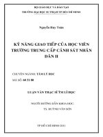 Luận văn thạc sĩ tâm lý học kỹ năng giao tiếp của học viên trường trung cấp cảnh sát nhân dân II