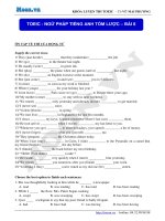 TOEIC   NGỮ PHÁP TIẾNG ANH tóm lược – bài 8