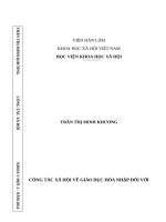 Công tác xã hội về giáo dục hòa nhập đối với trẻ tự kỷ từ thực tiễn trường tiểu học mai dịch, quận cầu giấy, thành phố hà nội