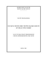 Xây dựng thương hiệu trường đại học kinh tế kỹ thuật công nghiệp 