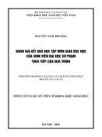 Đánh giá kết quả học tập môn Giáo dục học của sinh viên đại học sư phạm theo tiếp cận quá trình