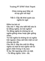 Ngữ Văn Lớp 8 Bài 1: Cấp độ khái quát của nghĩa từ ngữ