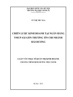 Chiến lược kinh doanh tại ngân hàng TMCP sài gòn thương tín chi nhánh hải dương 