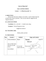 Giáo án Tiếng Anh 7 Unit 6: After school